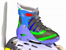 直排溜冰鞋，已更新，Solidwoks设计